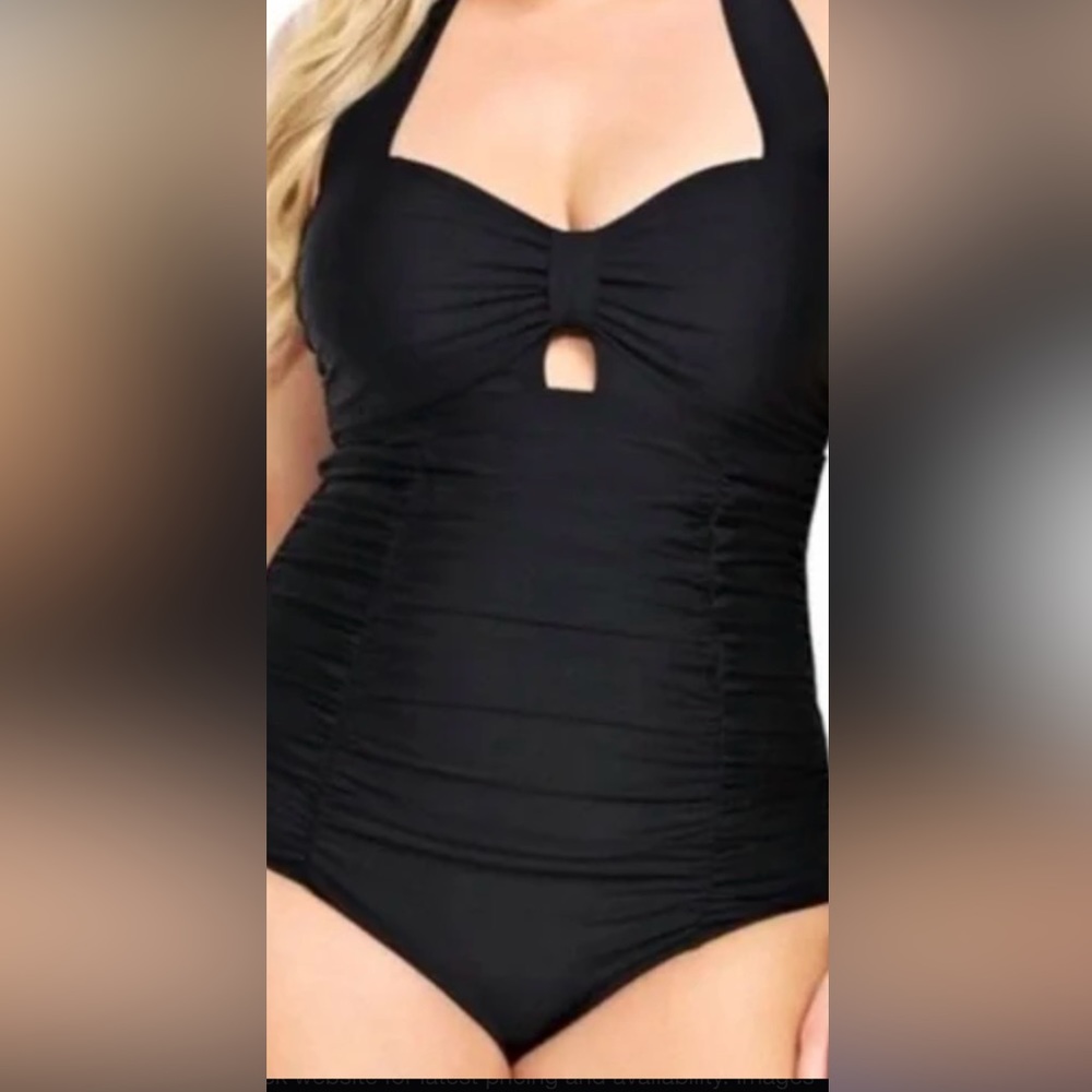 Torrid Ruched Keyhole One Piece Swimsuit